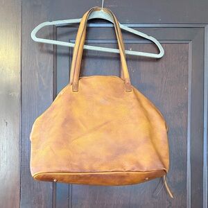EUC Free People Elegant Tan Leather Tote Bag